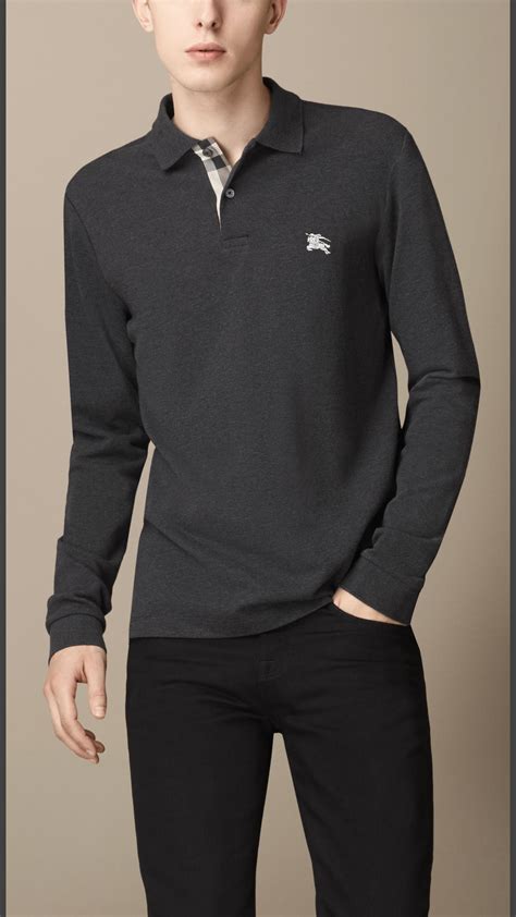 burberry grey long sleeve|burberry long sleeve men.